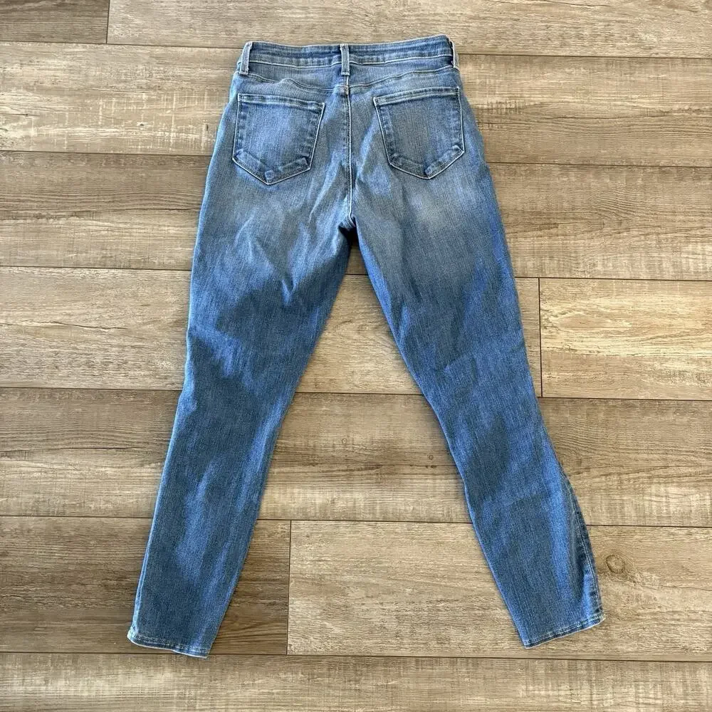 L'Agence Jeans | 26x26 | Margot High Rise Skinny Blue Distressed Stretch‎ Denim